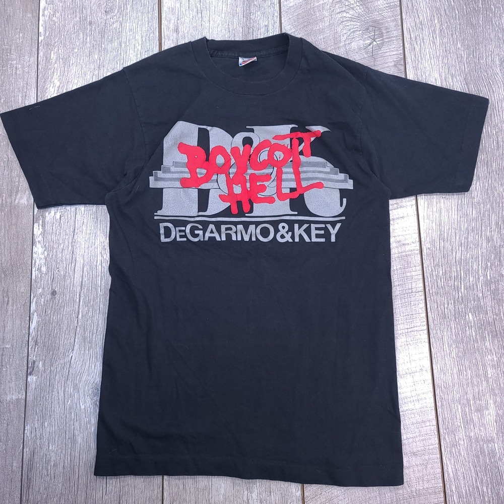 DeGarmo & Key Boycott Hell Pledge Tour Shirt Men Medium Black 80s Southern Rock
